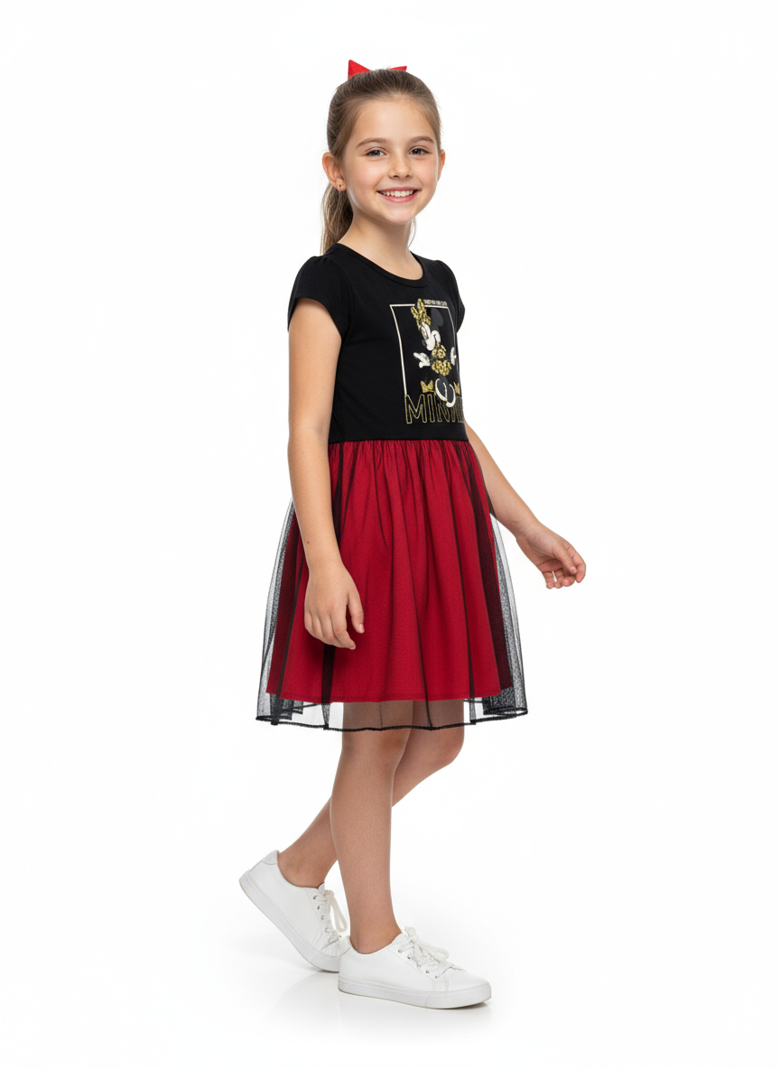 Vestido rojo negro niña Minnie Disney MM-2465 promo 2x1000