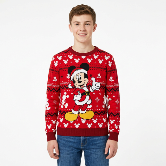 Sueter navideño Mickey hombre caballero B1-AD-1200G rojo