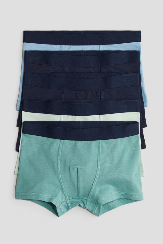 Set 5 boxer ropa interior azul oscuro verde niño H&M 0589520038
