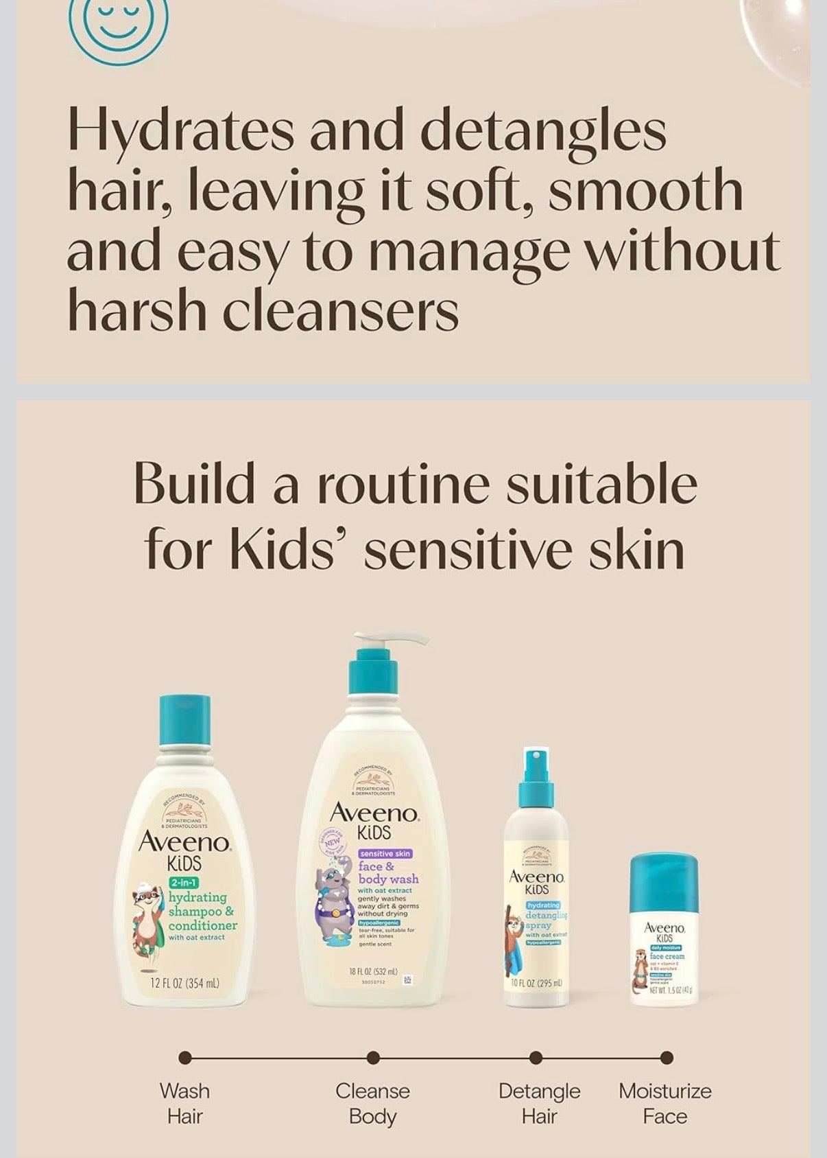 Aveeno shampoo y jabon bebe niña niño 12oz 354ml