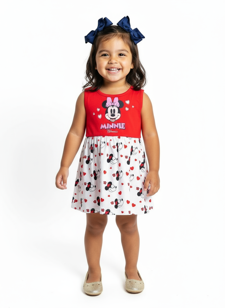 Vestido rojo Minnie Disney bebe niña promo 3x1000
