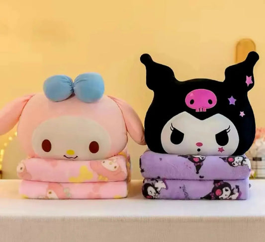 Almohada y manta cobija kuromi niña