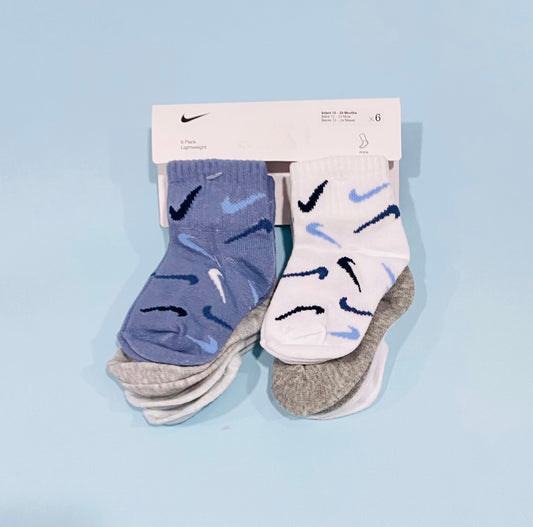 Calcetines set 6 pack azul gris blanco Nike niño niña