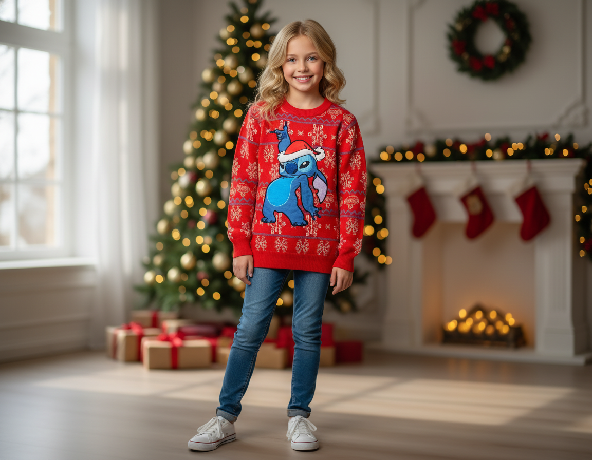 Sueter navideño niña rojo Stitch D1-STI-113D 590490