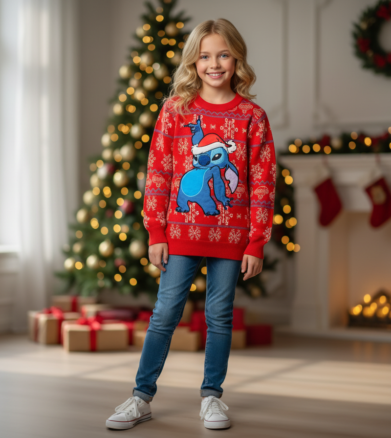 Sueter navideño niña rojo Stitch D1-STI-113D 590490
