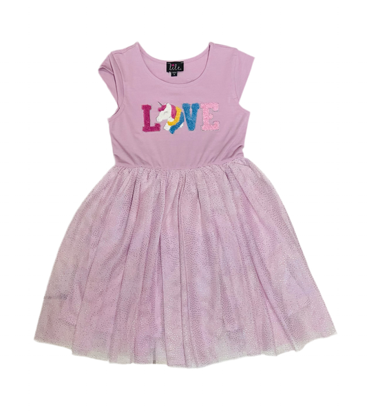 Vestido morado tulle niña