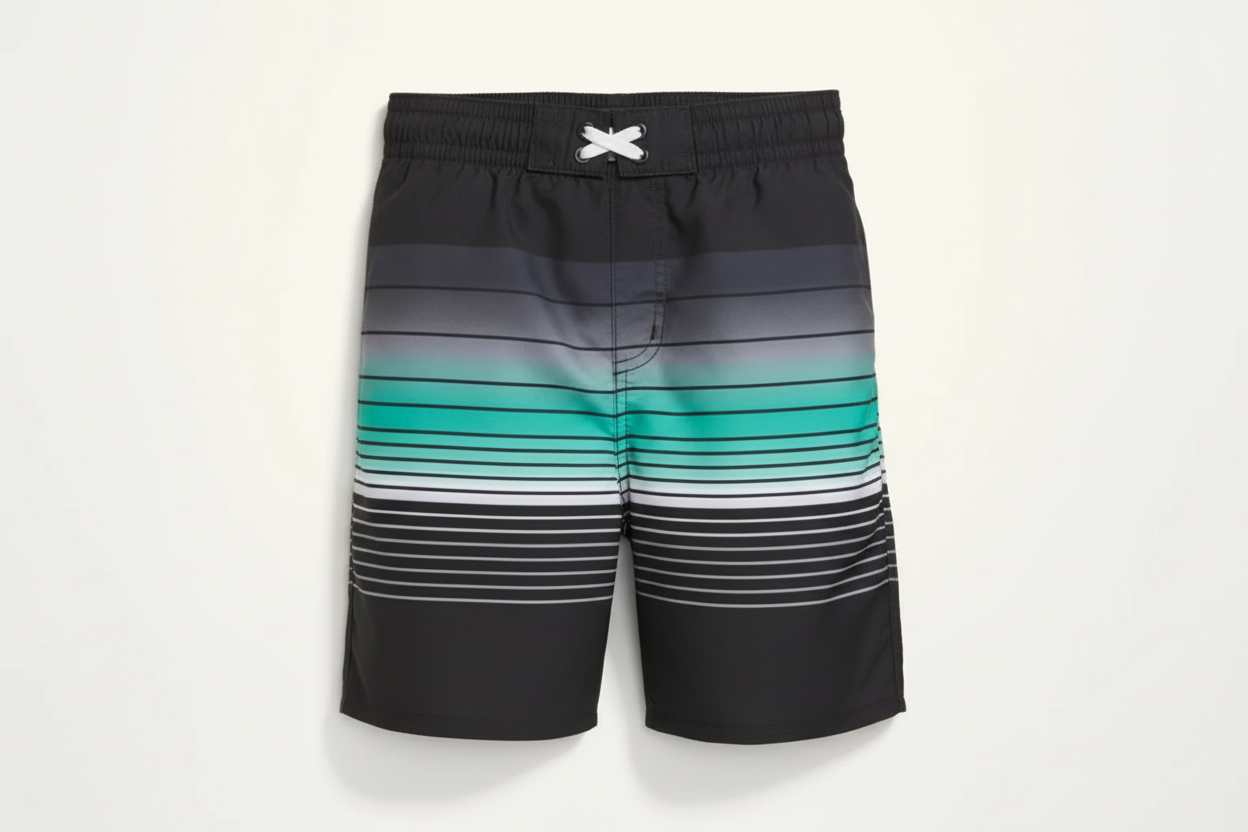 Calzoneta Short traje de baño rayas verde negro old navy niño