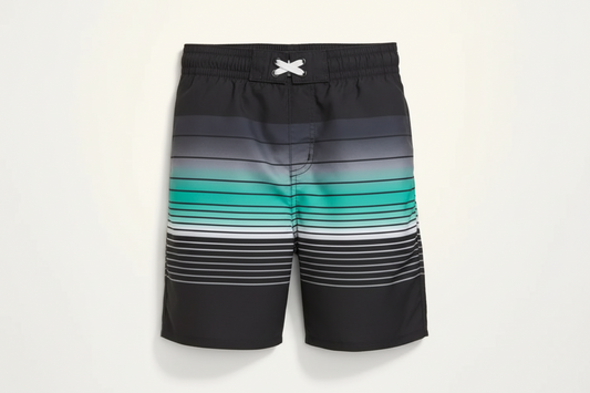 Calzoneta Short traje de baño rayas verde negro old navy niño