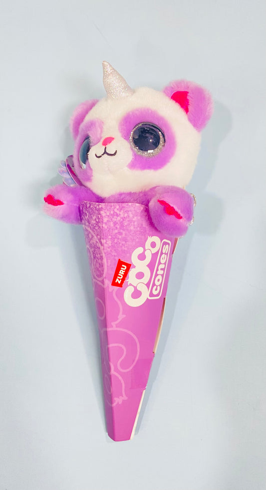 Peluche cono sorpresa oso morado