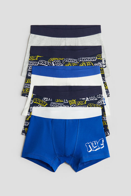 Set 5 boxer ropa interior niño azul negro blanco H&M 0767123124