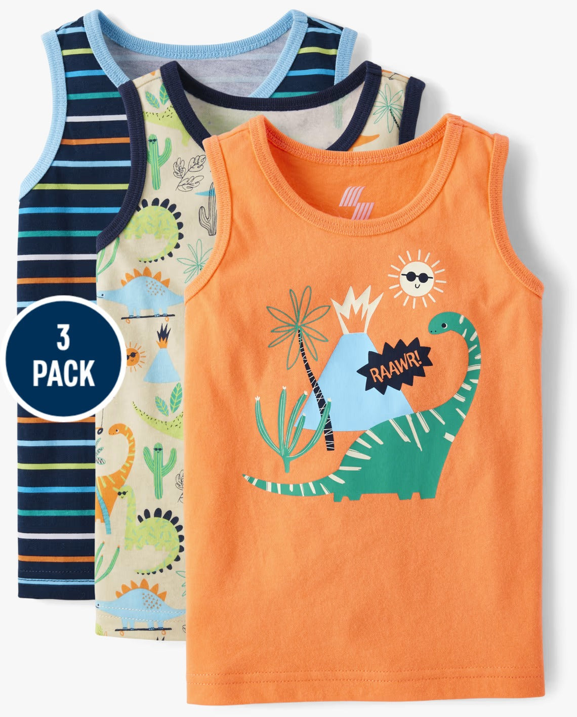 Set 3 camisas Children's Place niño dinosaurios manga corta