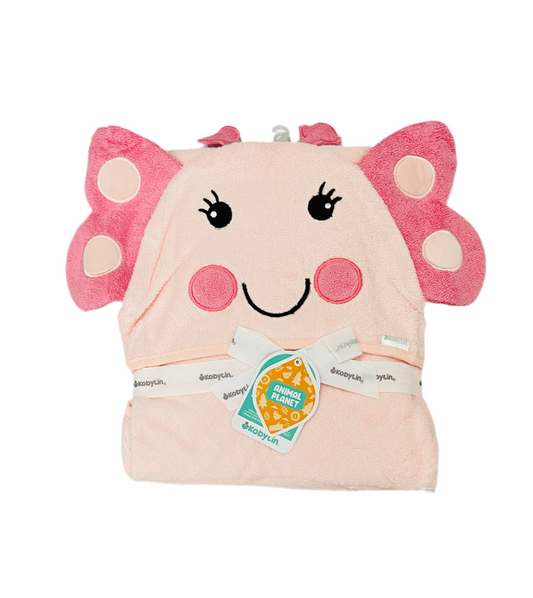 Toalla baño Rosada mariposa kobytin bebe niña