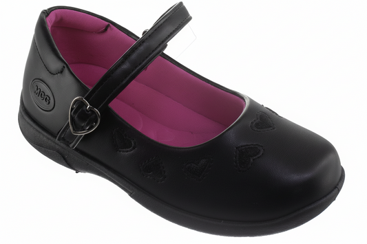 Zapatos negros niña corazones escolar 3135 570-1442407 590490