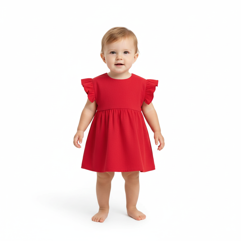 Vestido rojo bebe niña quimby 34149-191663