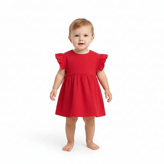 Vestido rojo bebe niña quimby 34149-191663