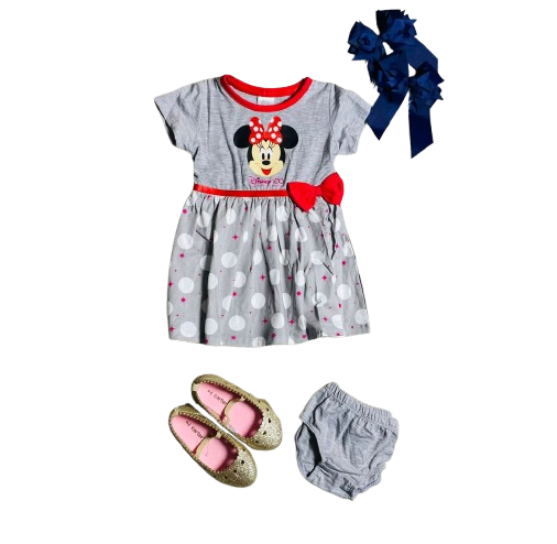 Vestido gris Minnie Disney bebe niña D10-MI-1288B