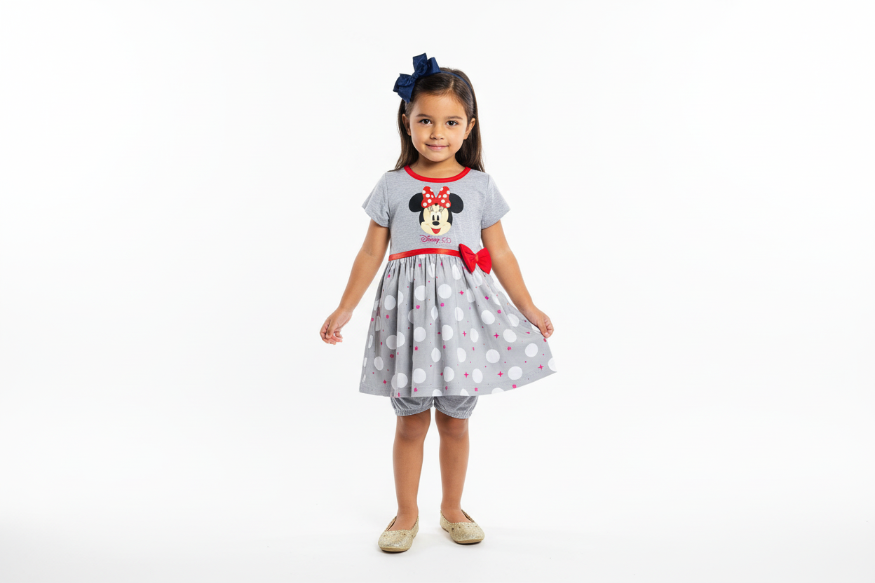 Vestido gris Minnie Disney bebe niña D10-MI-1288B promo 3x1000 490445