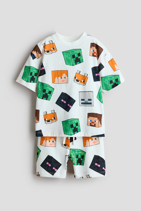 Set conjunto 2 piezas camisa short minecraft niño H&M 1118690063