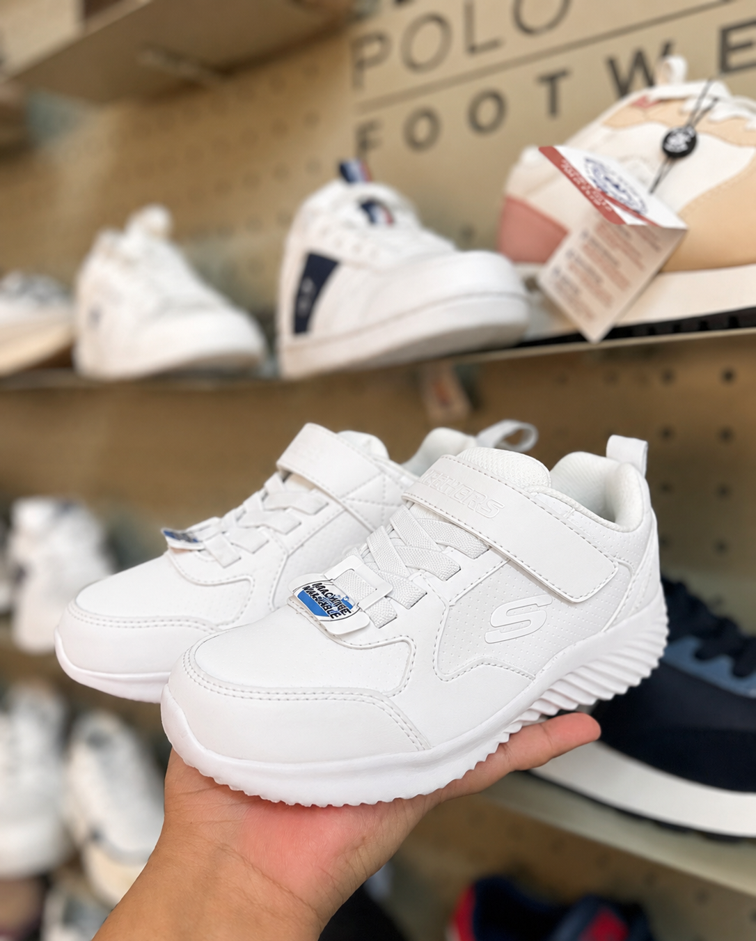 Tenis blancos unisex niña niño Skechers 404053L
