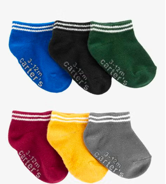 Set 6 pares Calcetines Niño Carters colores