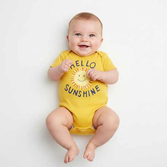 Mameluco amarillo old navy bebe niña bebe niño unisex hello sunshine ☀️ promo 4x1000