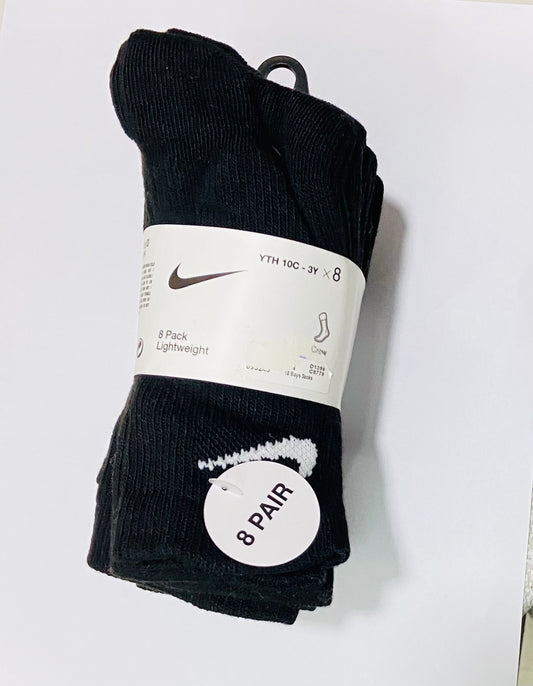 Calcetines 8 pares negros Nike niña niño