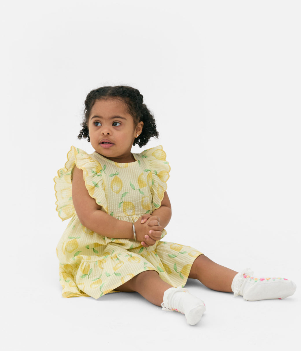 Vestido amarillo limones bebe niña Primark