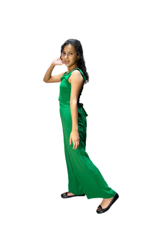 Set 2 piezas niña verde pantalón camisa Chic mi CGJ1208-15