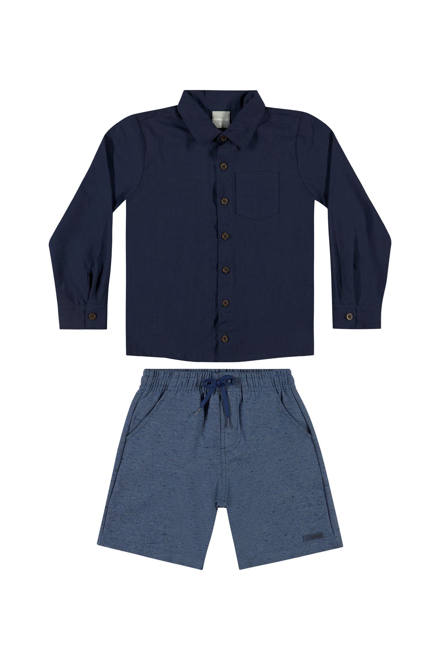 Set 2 piezas quimbykids Niño short y camisa azul 34272