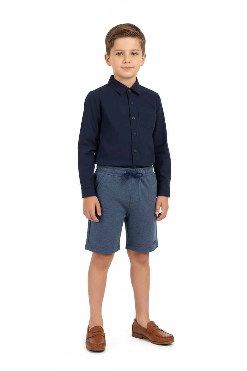 Set 2 piezas niño formal quimby short y camisa azul 34272