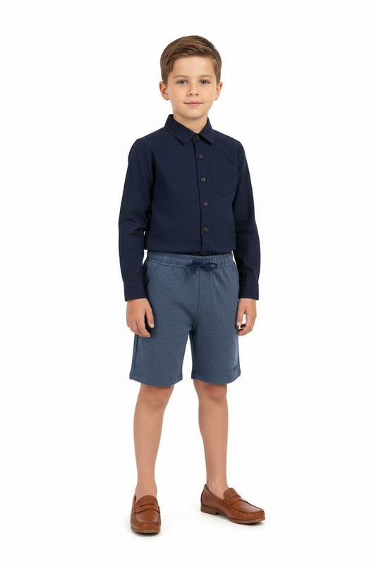 Set 2 piezas niño formal quimby short y camisa azul 34272