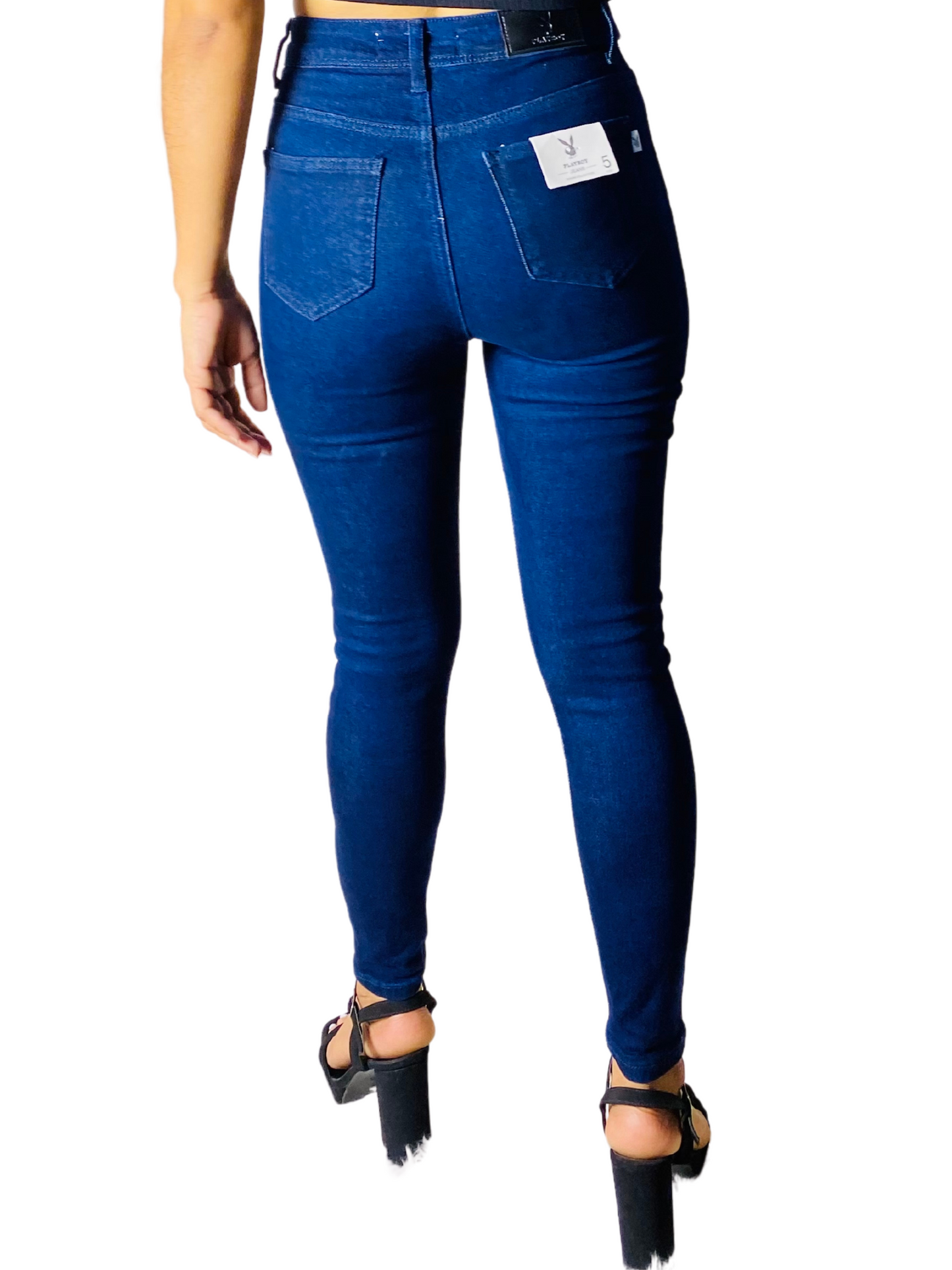 Jeans dama Pantalon tiro alto Azul Playboy PB11-1876 tallas 3-15 690590