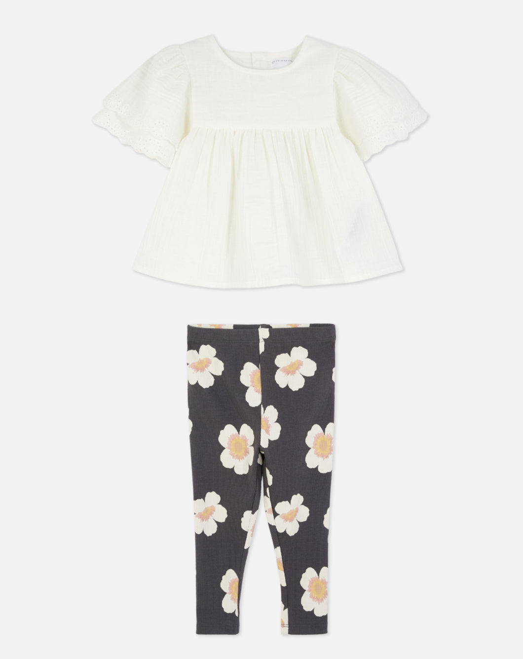 Set conjunto 2 piezas camisa blanca leggins gris niña Primark