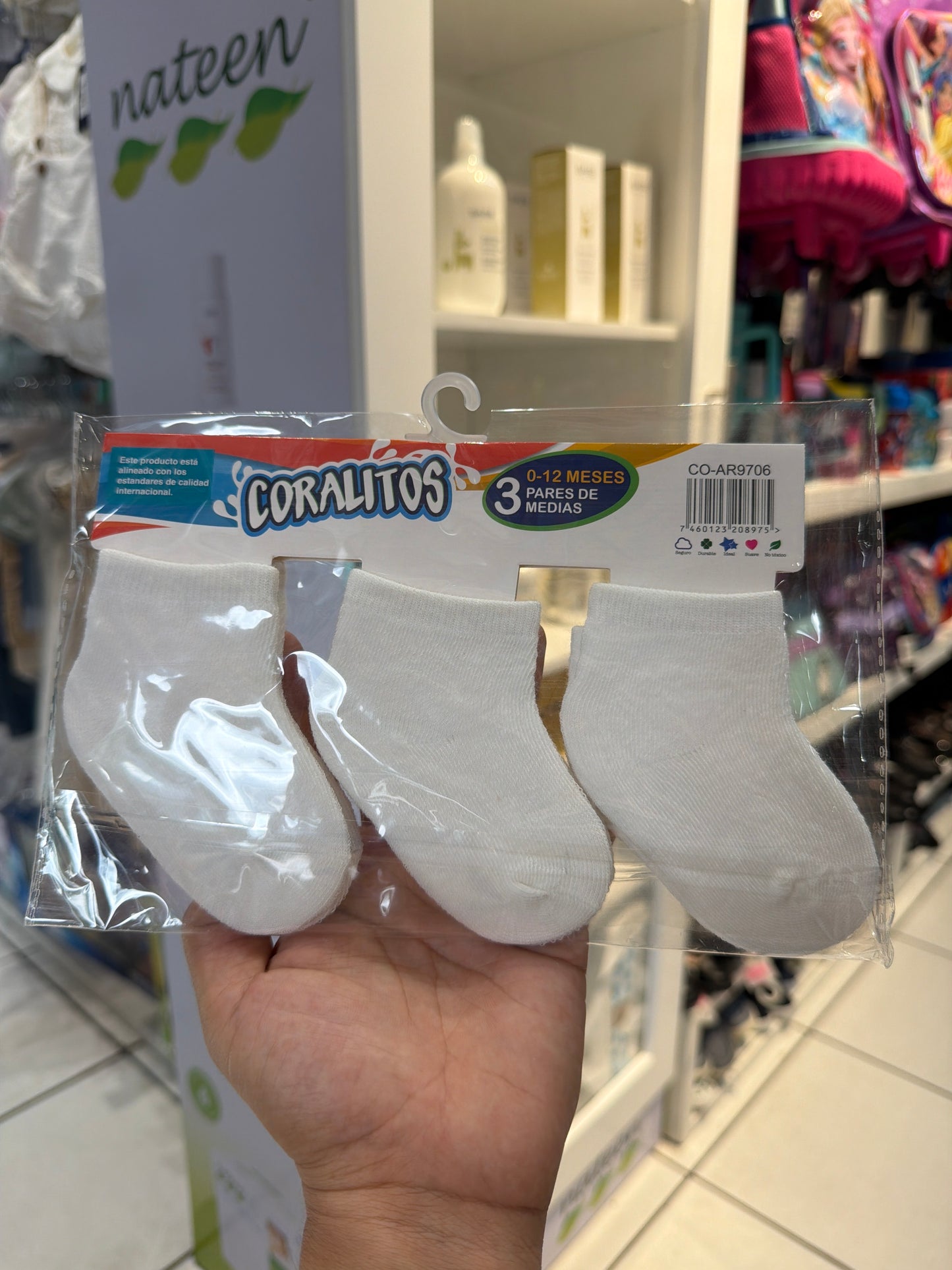 Set 3 calcetines blancos bebe niño niña CO-AR9706