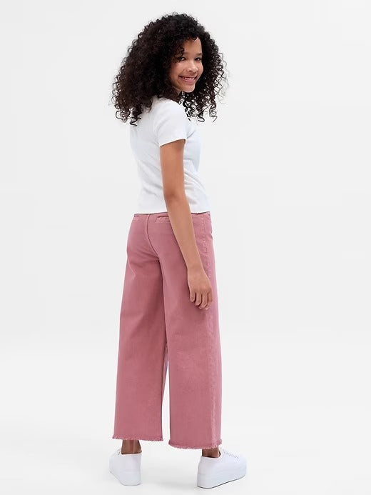 Pantalon rosado Jeans ancho Gap Niña Wide leg