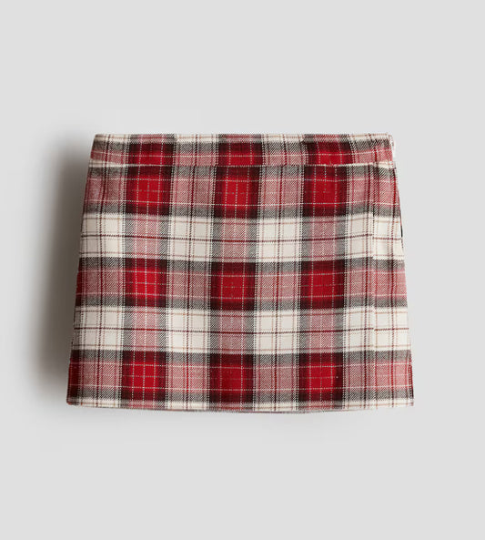 Falda cuadros rojo niña H&M 1252937002