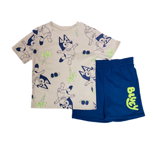 Set 2 piezas short camisa Bluey niño