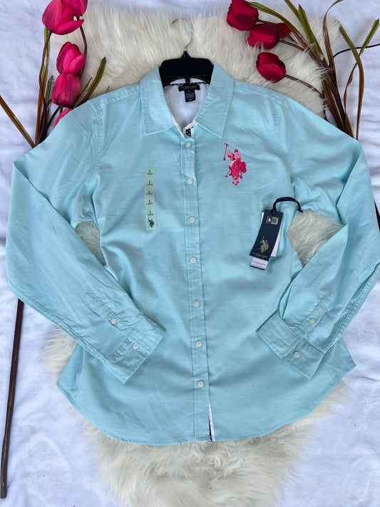 Camisa polo azul aqua mujer 24833520 1390990