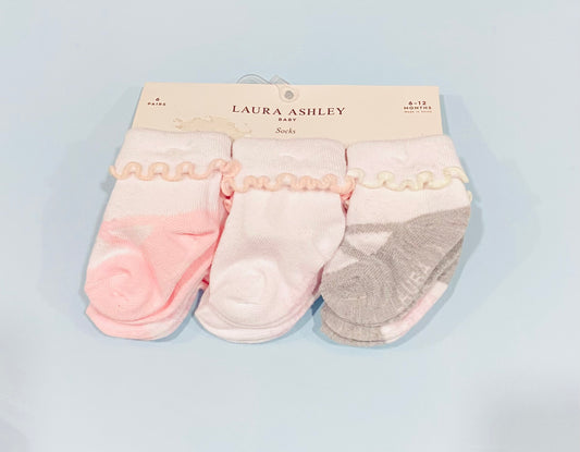 Set 6 pares Calcetines bebe niña Laura  Ashley