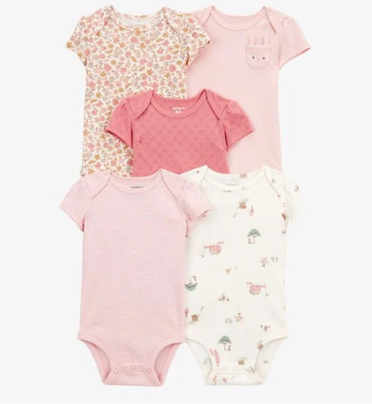 Set 5 piezas mamelucos carters bebe niña