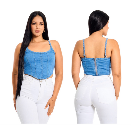 Camisa blusa dama azul jeans Claro CVD1151-23 490335