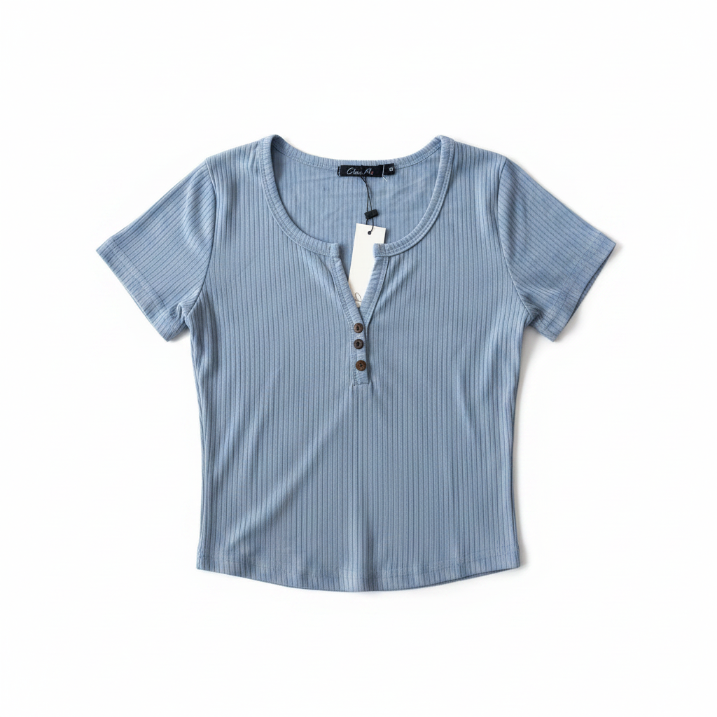 Camisa dama blusa CTD1170-1 390290 azul celeste promo 4x1000