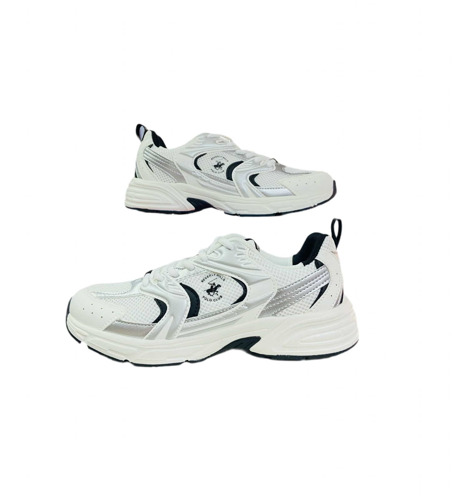 Tenis blancos negro Polo adulto mujer o niña grande JENNY-WHBL-W5-B
