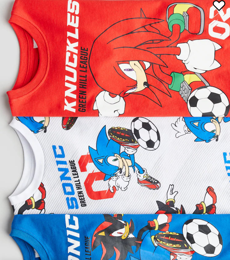 Set 3 Camisas H&M Sonic niño