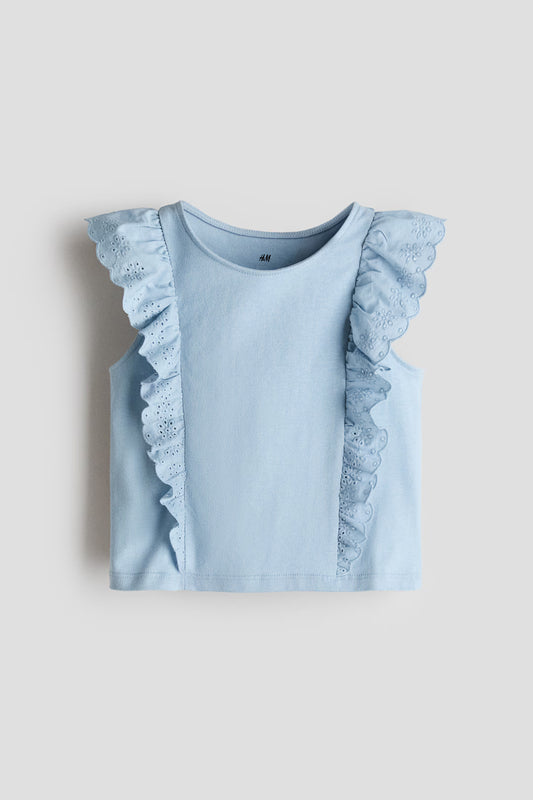 Camisa azul niña revuelos H&M 1348778001