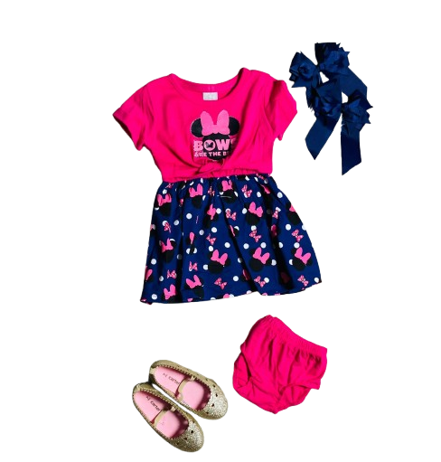 Vestido rosado azul Minnie Disney bebe niña