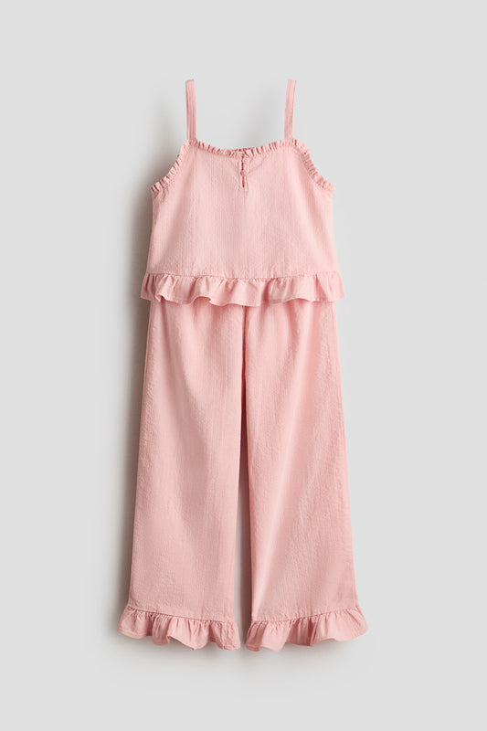 Set conjunto 2 piezas camisa rosada pantalon rosado niña H&M 1317428001