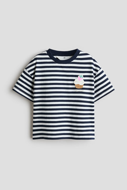 Camisa rayas blanca azul niña H&M 1353057008