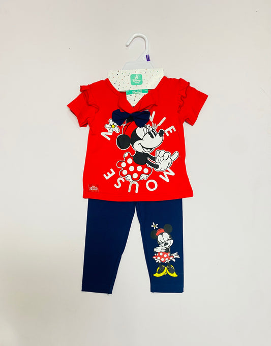 Set conjunto 2 piezas Minnie niña camisa roja pantalon azul D9-MI-1290B
