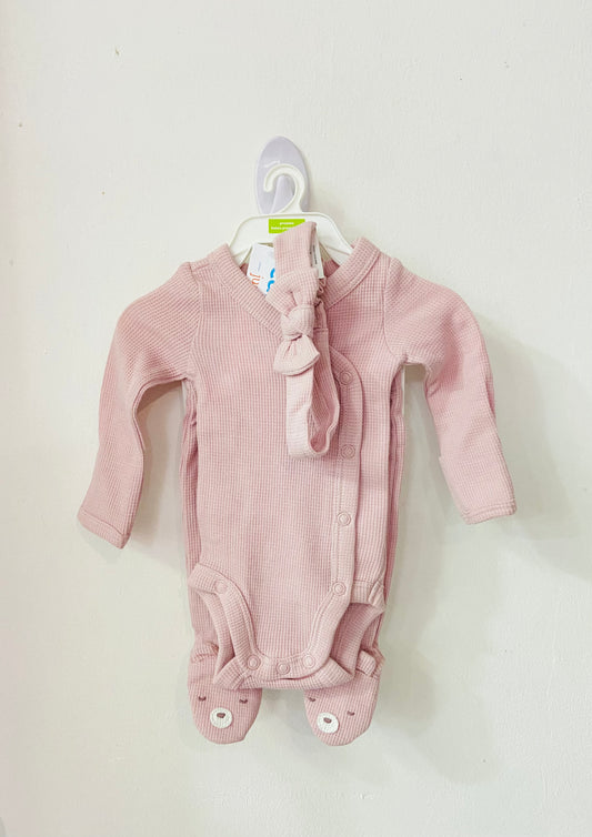 Set 3 piezas mameluco rosada bebe niña Carters